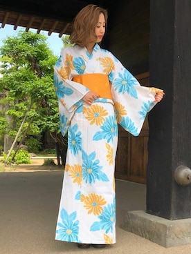 「コーディネート」｜「アイテム（浴衣）」を使った、INGNI（イング）さん（レディース・164cm）の夏コーディネート