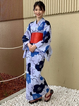 「コーディネート」｜「アイテム（浴衣）」を使った、INGNI（イング）さん（レディース・157cm）の夏コーディネート