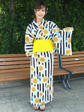 「コーディネート」｜「アイテム（浴衣）」を使った、INGNI（イング）さん（レディース・161cm）の夏コーディネート