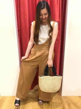「INGNI（イング）のアイテム（オールインワン・サロペット）」を使った、INGNI（イング）さん（レディース・155cm）の夏コーディネート