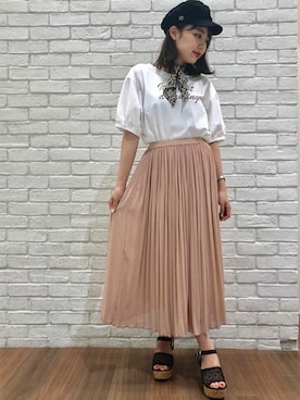 「コーディネート」｜「アイテム（キャスケット）」を使った、INGNI（イング）さん（レディース・160cm）の夏コーディネート