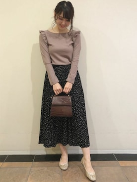 「コーディネート」｜「アイテム（バレエシューズ）」を使った、INGNI（イング）さん（レディース・163cm）の秋コーディネート