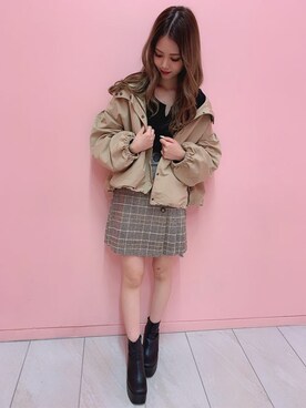 「コーディネート」｜「アイテム（マウンテンパーカー）」を使った、INGNI（イング）さん（レディース・161cm）の秋コーディネート