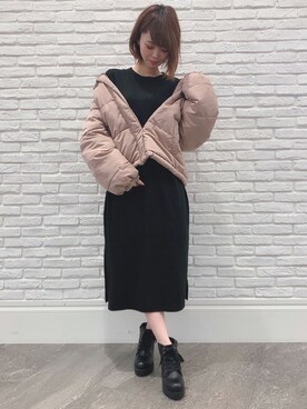 「コーディネート」｜「アイテム（ダウンジャケット/コート）」を使った、INGNI（イング）さん（レディース・160cm）の秋コーディネート