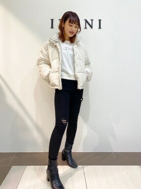 「コーディネート」｜「アイテム（ダウンジャケット/コート）」を使った、INGNI（イング）さん（レディース・163cm）の秋コーディネート