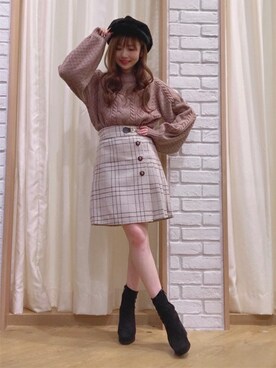 「コーディネート」｜「アイテム（キャスケット）」を使った、INGNI（イング）さん（レディース・154cm）の秋コーディネート