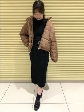 「コーディネート」｜「アイテム（ダウンジャケット/コート）」を使った、INGNI（イング）さん（レディース・167cm）の秋コーディネート