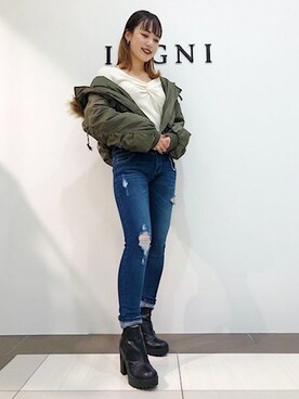 「INGNI（イング）のアイテム（その他アウター）」を使った、INGNI（イング）さん（レディース・163cm）の秋コーディネート