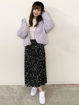 「コーディネート」｜「アイテム（ダウンジャケット/コート）」を使った、INGNI（イング）さん（レディース・161cm）の冬コーディネート