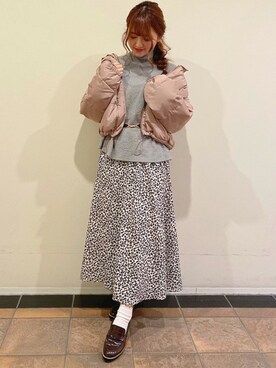 「コーディネート」｜「アイテム（ダウンジャケット/コート）」を使った、INGNI（イング）さん（レディース・163cm）の冬コーディネート