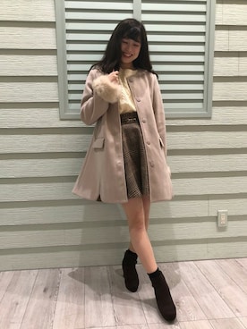 「Allamanda（アラマンダ）のアイテム（ジャケット/アウター）」を使った、INGNI（イング）さん（レディース・154cm）の冬コーディネート