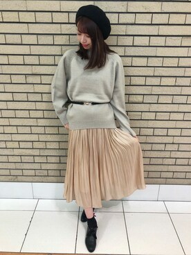 「コーディネート」｜「アイテム（ハンチング/ベレー帽）」を使った、INGNI（イング）さん（レディース・164cm）の冬コーディネート