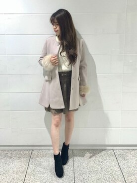 「Allamanda（アラマンダ）のアイテム（ジャケット/アウター）」を使った、INGNI（イング）さん（レディース・165cm）の冬コーディネート