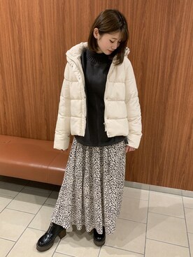 「コーディネート」｜「アイテム（ダウンジャケット/コート）」を使った、INGNI（イング）さん（レディース・157cm）の冬コーディネート