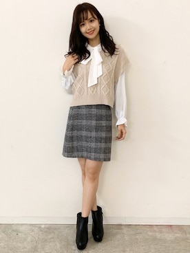 「コーディネート」｜「アイテム（ブーティ）」を使った、INGNI（イング）さん（レディース・161cm）の冬コーディネート