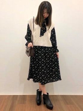 「INGNI（イング）のアイテム（ワンピース）」を使った、INGNI（イング）さん（レディース・160cm）の冬コーディネート
