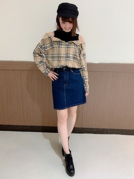 「コーディネート」｜「アイテム（キャスケット）」を使った、INGNI（イング）さん（レディース・160cm）の冬コーディネート