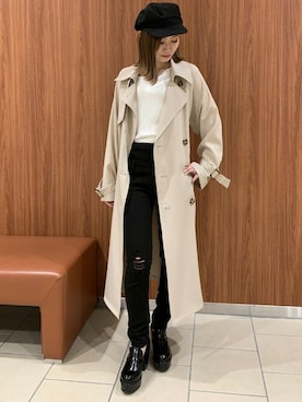 「コーディネート」｜「アイテム（トレンチコート）」を使った、INGNI（イング）さん（レディース・157cm）の冬コーディネート