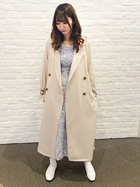 「コーディネート」｜「アイテム（トレンチコート）」を使った、INGNI（イング）さん（レディース・161cm）の冬コーディネート