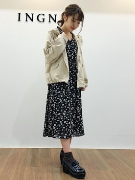 「コーディネート」｜「アイテム（マウンテンパーカー）」を使った、INGNI（イング）さん（レディース・160cm）の冬コーディネート
