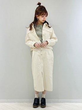 「コーディネート」｜「アイテム（デニムジャケット）」を使った、INGNI（イング）さん（レディース・158cm）の冬コーディネート