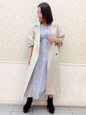 「コーディネート」｜「アイテム（トレンチコート）」を使った、INGNI（イング）さん（レディース・155cm）の春コーディネート