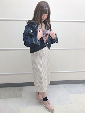 「コーディネート」｜「アイテム（トレンチコート）」を使った、INGNI（イング）さん（レディース・155cm）の春コーディネート