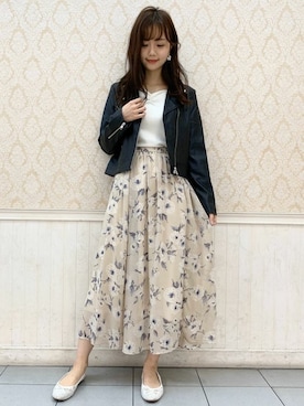 「コーディネート」｜「アイテム（バレエシューズ）」を使った、INGNI（イング）さん（レディース・161cm）の春コーディネート
