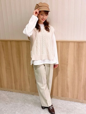 「コーディネート」｜「アイテム（キャスケット）」を使った、INGNI（イング）さん（レディース・163cm）の春コーディネート