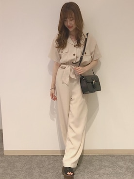 「INGNI（イング）のアイテム（オールインワン・サロペット）」を使った、INGNI（イング）さん（レディース・154cm）の夏コーディネート