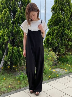「INGNI（イング）のアイテム（オールインワン・サロペット）」を使った、INGNI（イング）さん（レディース・157cm）の夏コーディネート
