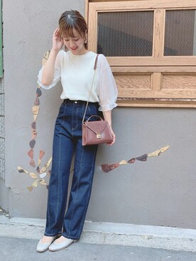 「Allamanda（アラマンダ）のアイテム（パンツ）」を使った、INGNI（イング）さん（レディース・161cm）の秋コーディネート