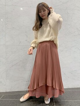 「Allamanda（アラマンダ）のアイテム（ニット/セーター）」を使った、INGNI（イング）さん（レディース・151cm）の秋コーディネート