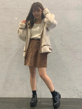 「Allamanda（アラマンダ）のアイテム（ジャケット/アウター）」を使った、INGNI（イング）さん（レディース・151cm）の秋コーディネート