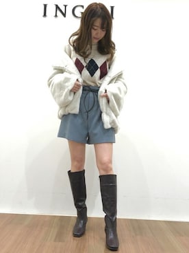 「INGNI（イング）のアイテム（その他アウター）」を使った、INGNI（イング）さん（レディース・160cm）の秋コーディネート