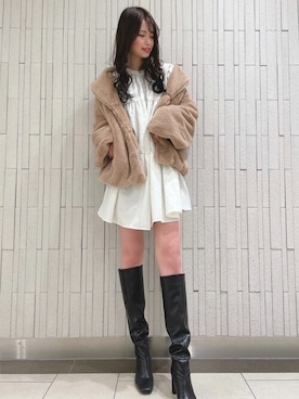 「INGNI（イング）のアイテム（その他アウター）」を使った、INGNI（イング）さん（レディース・166cm）の冬コーディネート