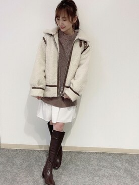 「INGNI（イング）のアイテム（その他アウター）」を使った、INGNI（イング）さん（レディース・154cm）の冬コーディネート
