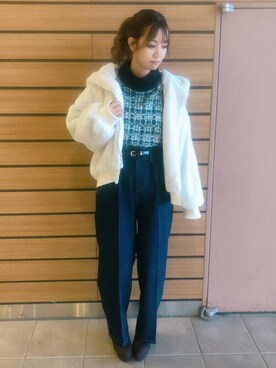 「お洒落さんと繋がりたい」｜「アイテム（ブルゾン）」を使った、INGNI（イング）さん（レディース・160cm）の冬コーディネート