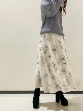 Ingni イング の 線画花 フレアスカート スカート Wear