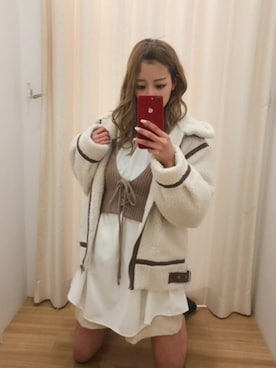 「INGNI（イング）のアイテム（その他アウター）」を使った、INGNI（イング）さん（レディース・161cm）の冬コーディネート