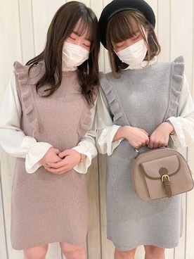 「コーディネート」｜「アイテム（ハンチング/ベレー帽）」を使った、INGNI（イング）さん（レディース・159cm）の冬コーディネート