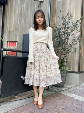 「Allamanda（アラマンダ）のアイテム（ニット/セーター）」を使った、INGNI（イング）さん（レディース・158cm）の冬コーディネート