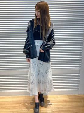 「コーディネート」｜「アイテム（ブルゾン）」を使った、INGNI（イング）さん（レディース・160cm）の冬コーディネート