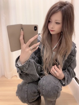 「コーディネート」｜「アイテム（デニムジャケット）」を使った、INGNI（イング）さん（レディース・164cm）の冬コーディネート