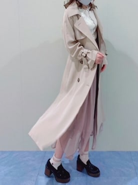 「コーディネート」｜「アイテム（トレンチコート）」を使った、INGNI（イング）さん（レディース・161cm）の春コーディネート