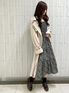 「コーディネート」｜「アイテム（トレンチコート）」を使った、INGNI（イング）さん（レディース・165cm）の春コーディネート