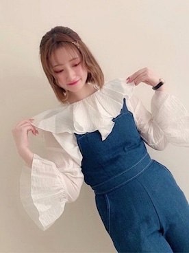 「INGNI（イング）のアイテム（オールインワン・サロペット）」を使った、INGNI（イング）さん（レディース・161cm）の春コーディネート