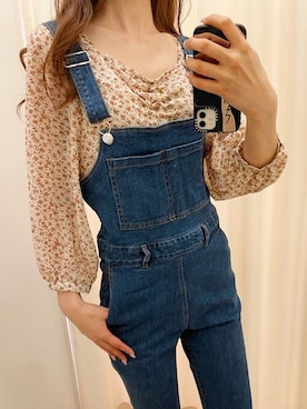 「INGNI（イング）のアイテム（オールインワン・サロペット）」を使った、INGNI（イング）さん（レディース・166cm）の春コーディネート
