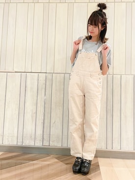 「INGNI（イング）のアイテム（オールインワン・サロペット）」を使った、INGNI（イング）さん（レディース・159cm）の夏コーディネート