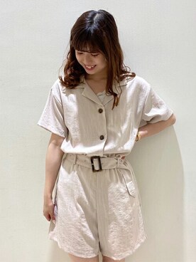「INGNI（イング）のアイテム（オールインワン・サロペット）」を使った、INGNI（イング）さん（レディース・153cm）の夏コーディネート